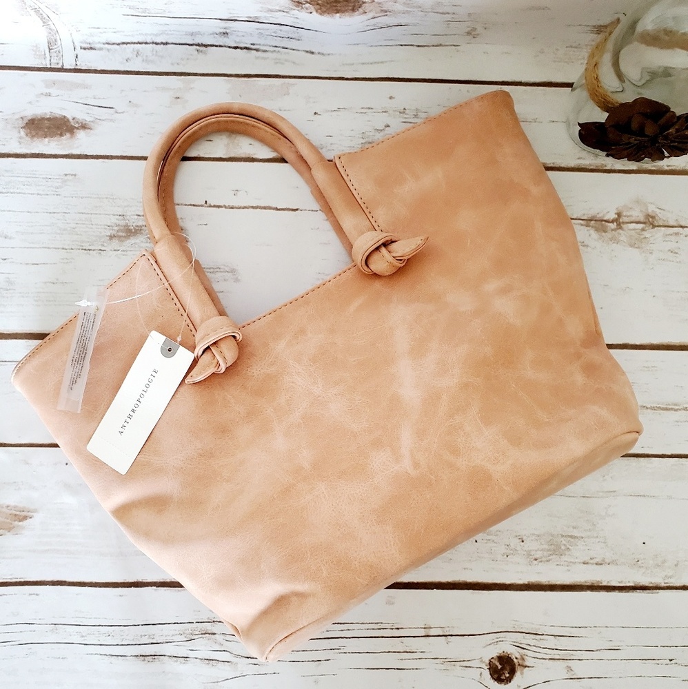 NWT | Anthropologie Kaitlyn Knotted Tote - Rose - Picture 2 of 8